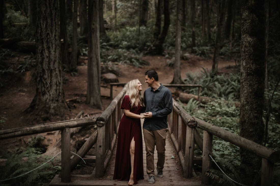 couple photos in a forest