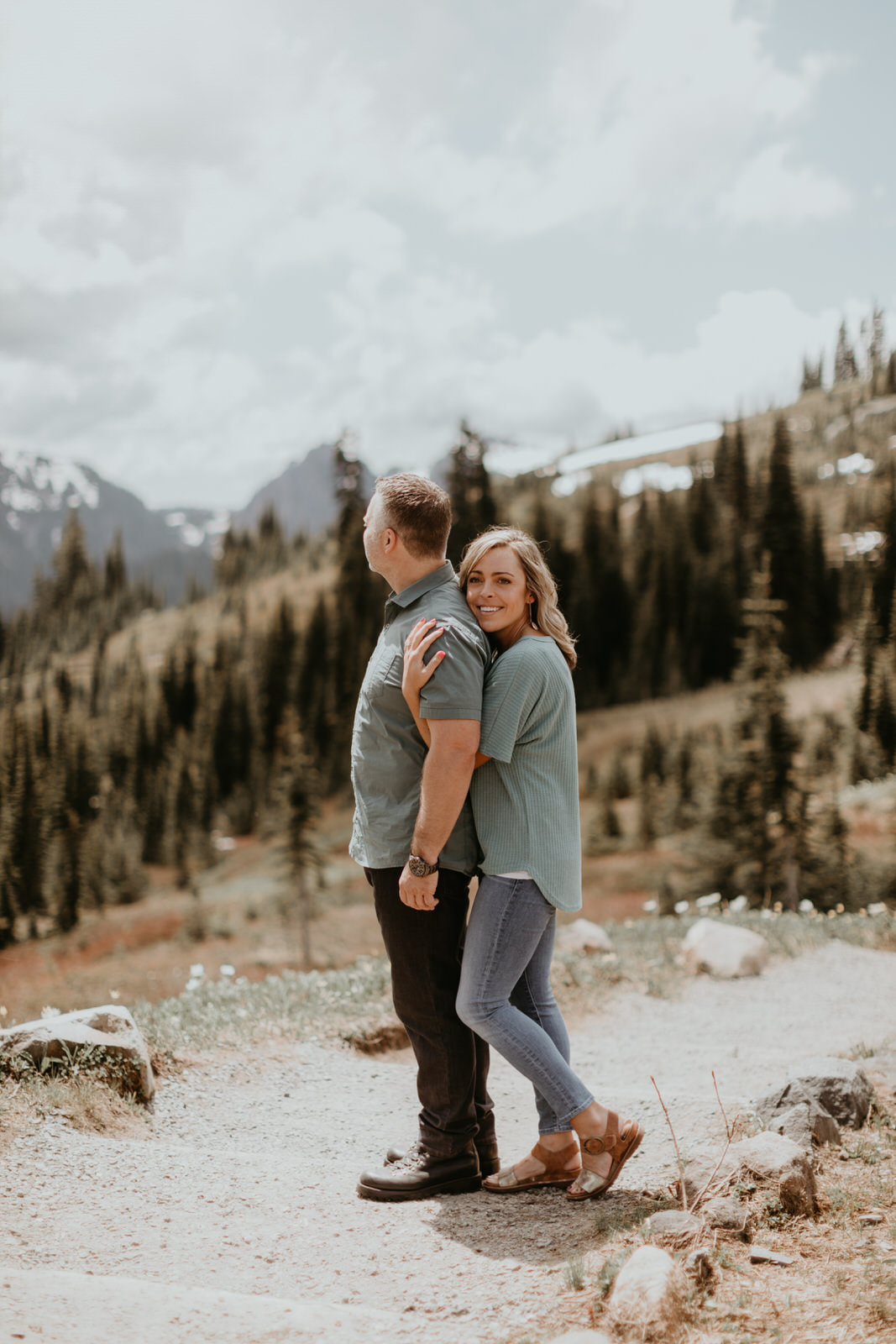 man and woman on Mt. Rainier