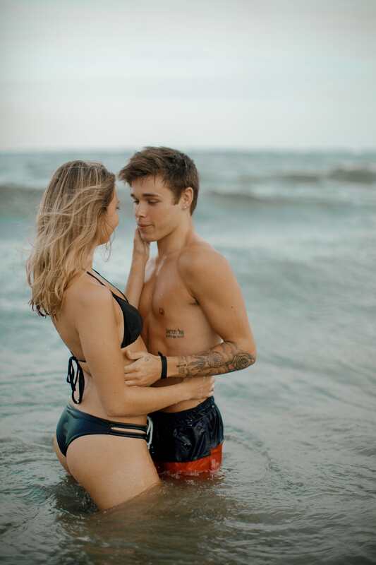 couple in the ocean