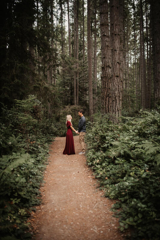 lush forest with couple