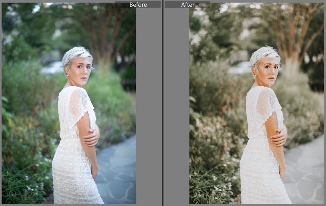 before and after image with presets