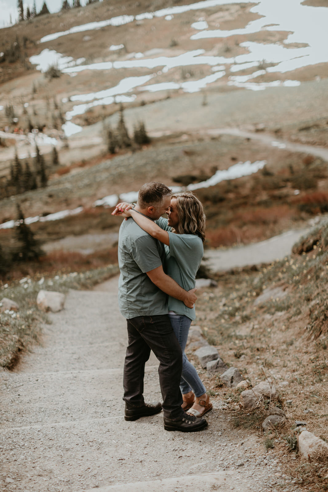 kissing on Mt. Rainier