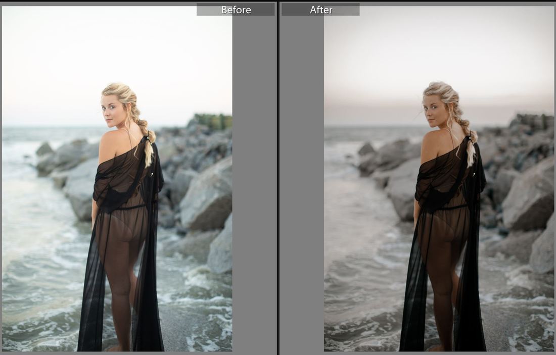 before and after examples of presets