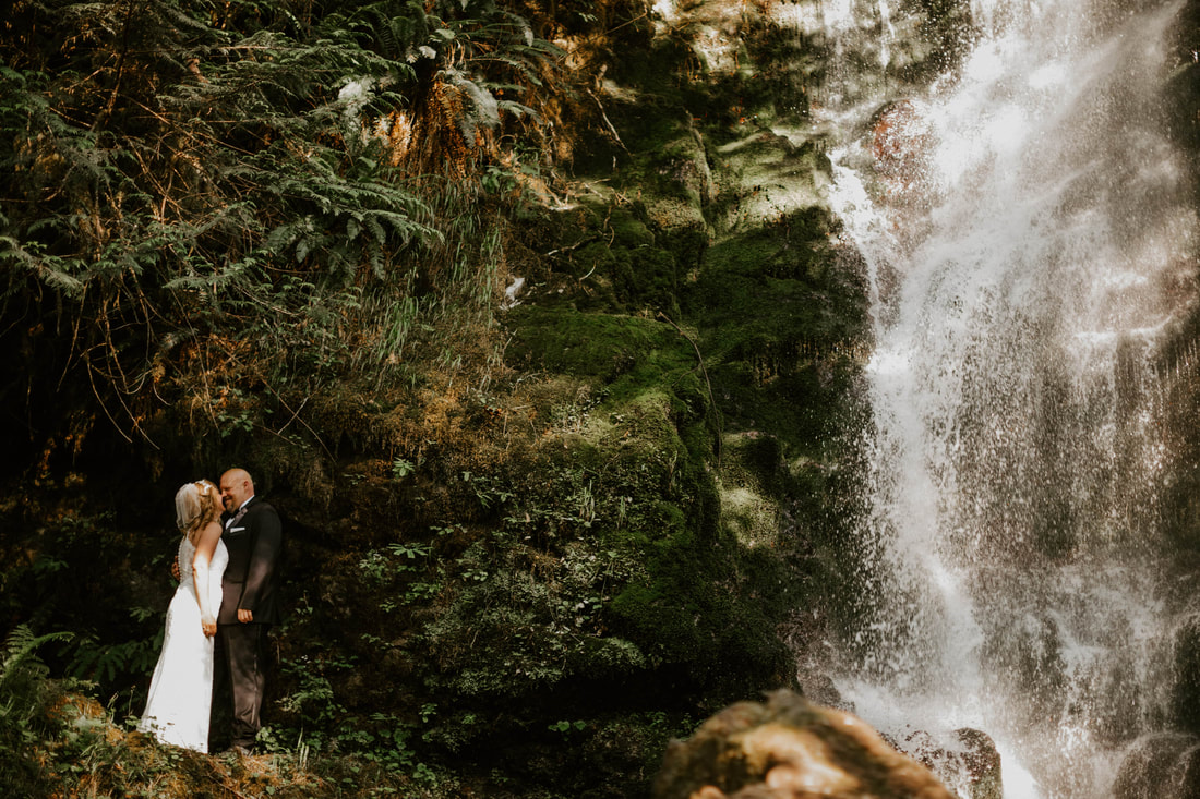 Waterfall Wedding in Olympic national park